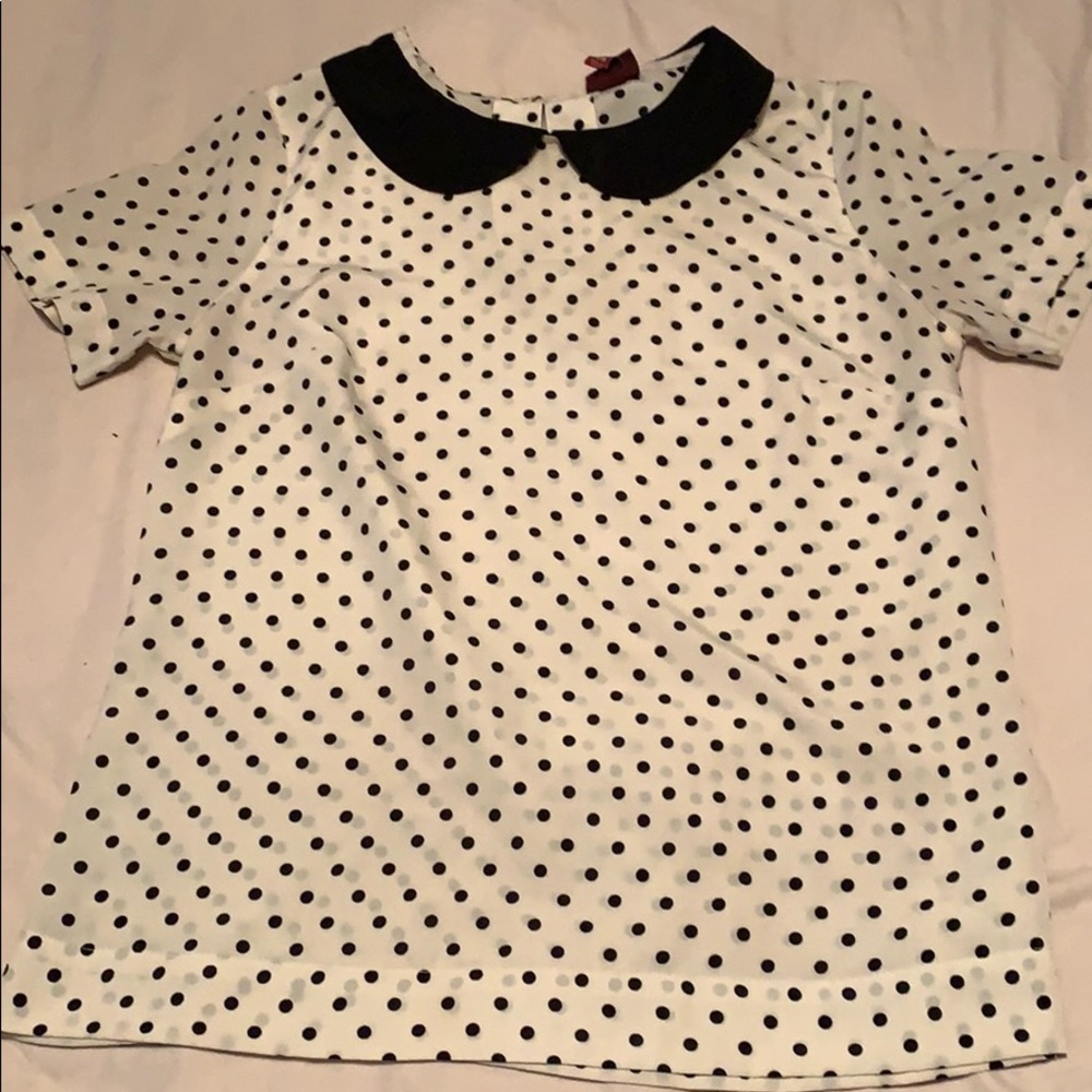 Cream polka dotted blouse